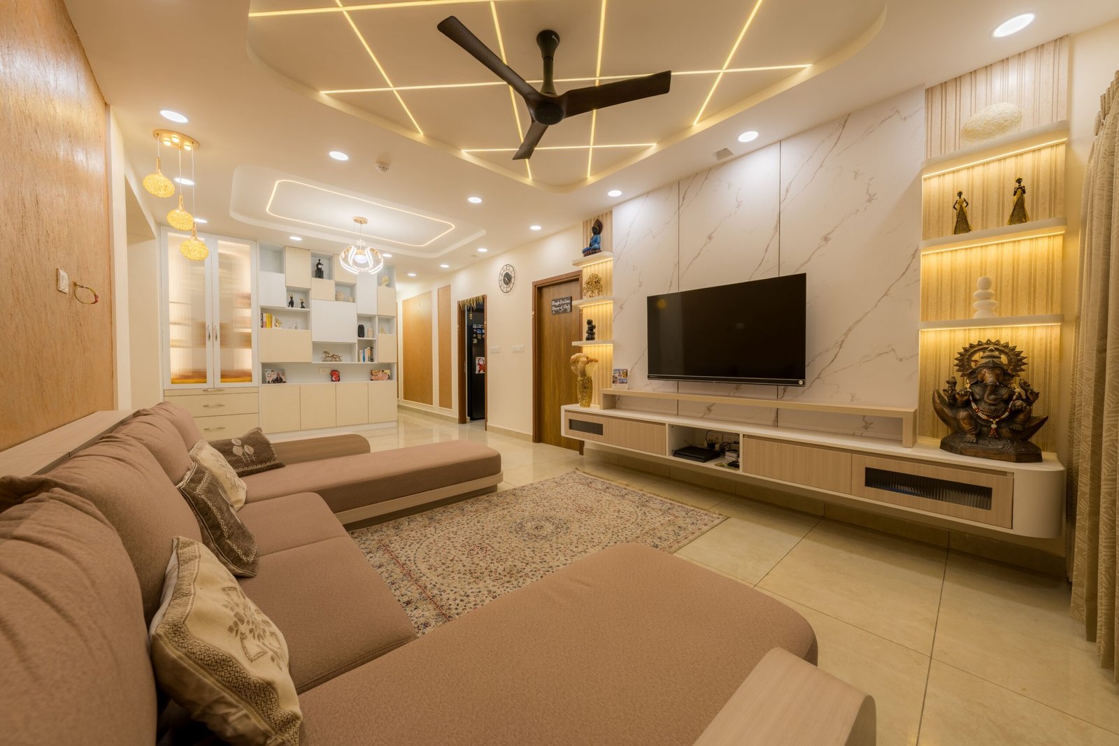 Modern Living Room Interior in Bangalore Homes